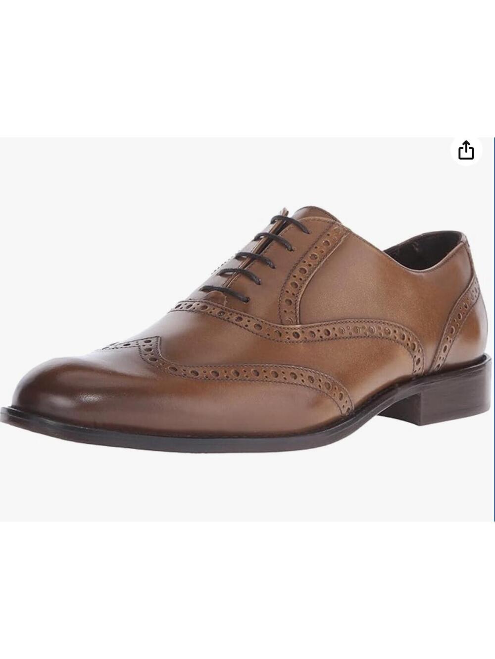 Bruno Magli Alvar Mens Tan Wingtip Oxford Shoes, Size 10